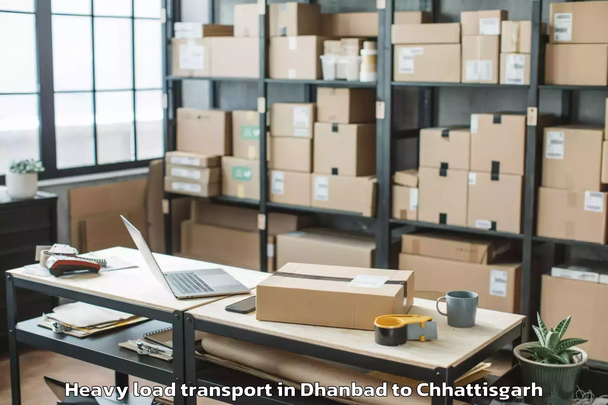 Professional Dhanbad to Raipur Airport Rpr Heavy Load Transport